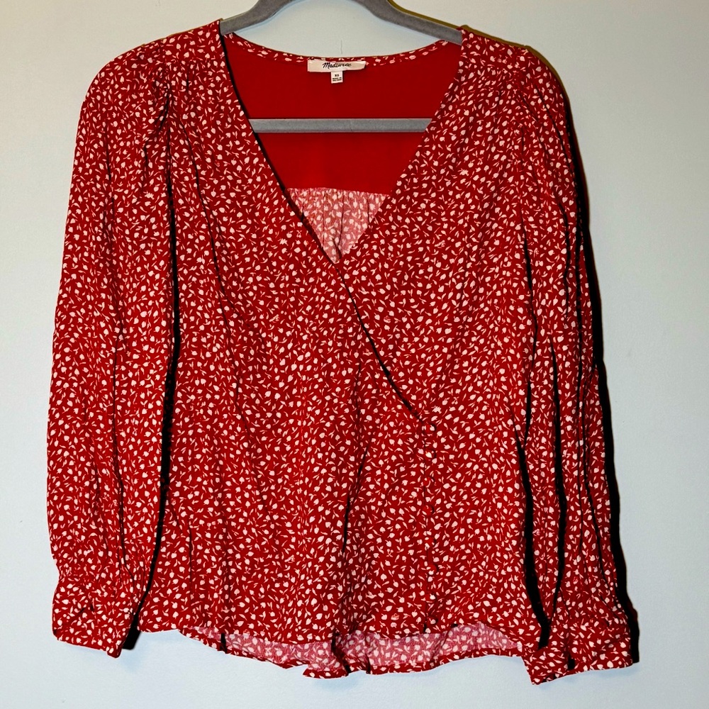 MADEWELL women’s XS red long sleeve shirt